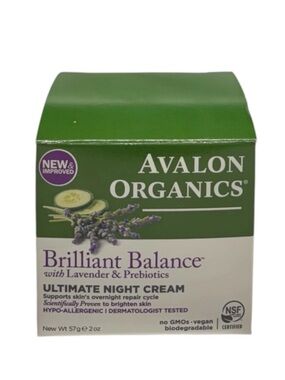 Avalon Organics Lavender Luminosity Ultimate Night Cream 2oz Brilliant Balance